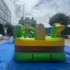 Tobogán inflable con temática de dinosaurios de la jungla, diseño simulado de planta verde, fábrica de equipos inflables de entretenimiento comercial para exteriores