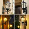 Luz de Parede Solar Exterior à Prova d'Água Luz de Jardim LED Estilo Europeu Villa Casa Rural Montada na Parede Luz de Terraço