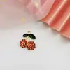 Chaveiro de Cereja Vermelha Transfronteiriço Acessórios para Joias DIY Pingente de Fruta de Resina com Strass Charme para Carro Bolsa para Mulheres