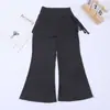 Pantalones de microcampana de tiburón para niños, cordón para niñas, imitación de dos piezas, versátiles de cintura alta, holgados, gruesos, pantalones deportivos y falda, al por mayor