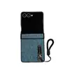 Adequado para Samsung Z-Flip 8 Capa de Celular Dobrável Brilhante com Suporte Flip 7/6 Cordão Capa Protetora Anti-Queda