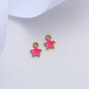 Lindos pendientes colgantes de estrella de cinco puntas con gotas de aceite de doble cara, accesorios de bricolaje, pulsera de estrella pequeña, colgante de joyería personalizado al por mayor