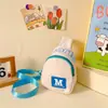 Riñonera para niños 2023 nueva color de contraste letras estampadas bolsa cruzada pequeña para niños ligera al hombro moda al por mayor