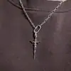 Moda Europea y Americana Collar de Espada Iris para Hombres y Mujeres Neutro Retro Moda Colgante de Iris Cadena de Lana de Alta Calidad Versátil