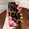 Capa de Celular da Série Popular Estampa de Leopardo com Flores da Amazon Adequada para Samsung S23 Película com Furo de Precisão Capa Protetora S25 Atacado