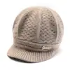 Gorros de otoño e invierno para mujeres de mediana edad y mayores, gorros de punto para abuelas y señoras mayores, gorros gruesos de lana cálidos y forrados de polar para madres