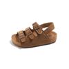 Sandálias Infantis 2026 Verão Novo Estilo Sapatos Planos de Praia para Meninas Meninos Antiderrapantes Abertos Estilo Romano Sola Grossa Sapatos Birkenstock