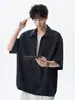 Camisa de Manga Corta Falsa de Dos Piezas Estilo Perezoso para Hombre, Marca Nueva de Moda de Verano, Camisa Versátil Casual Holgada para Parejas y Adolescentes