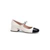 Versión de Piel de Oveja~2026 Zapatos Planos Mary Jane de Cuero Estilo Chanel con Tacón Grueso y Aumento Oculto de Altura, Cómodos y Versátiles para Mujer
