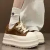 Sapatos Brancos 7cm Estilo Coreano Sapatos Casuais de Solado Grosso Outono e Inverno Novos Populares Versáteis Simples Sapatos Retrô para Pessoas Baixas