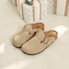 Zapatos Birkenstock originales hechos de cuero genuino y corcho, con una suela gruesa que aumenta la altura, de fondo plano, puntera cerrada, medios zuecos, estilo japonés, zapatos Birkenstock de talla grande