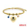 Pulsera Europea y Americana transfronteriza de acero inoxidable hueso de serpiente diamante azul pulsera temporada de graduación conmemorativo regalo festivo grabado acero de titanio al por mayor