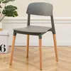 Silla de Comedor Estilo Nórdico Colorida de Alta Calidad con Patas de Plástico y Madera para Apartamento Pequeño Hogar Celebridad de Internet Tienda de Té con Leche Cafetería Silla de Ocio