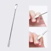 Em estoque atacado aço inoxidável espátula para paleta de maquiagem espátula de paleta dupla cabeça ferramenta de cola raspador haste de mistura para pintura