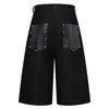 Pantalones vaqueros cortos deconstruidos con botones, estampado de serpiente y retazos, estilo American high street, comercio exterior transfronterizo, para hombre y mujer, pantalones casuales holgados y modernos