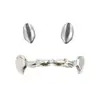 Corona Dental de Cobre Chapada en Oro de Alta Gama con Microincrustaciones de Circonita, Estilo Callejero Europeo y Americano, Diente de Oro Individual Personalizado con Forma de Cruz y Diamantes Completos