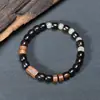 Cuentas de Ébano de Corte Recto, Pulseras de Palosanto Negro, Tiras Cuadradas, Joyería de Estilo Étnico al por Mayor