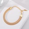 Pulseira Tecida Yunyao para Mulheres, Design de Nicho Estilo Ins, Ouro 18K, Moderna e Simples, Joia de Aço Titânio para Estudantes, Toque de Luxo