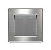 Interruptor de palanca de panel de acero inoxidable gris abierto de cuatro tipos 86 de comercio exterior, enchufe de interruptor universal para hotel y casa de familia