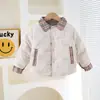Conjunto de Inverno Infantil Novo Aconchegante e Quente com Manga Longa de Duas Peças para Bebês de Um Ano, Roupas Quentes de Algodão Aconchegantes para Passeios
