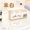 Estuche de lápices de gato de dibujos animados similar al de Xiaohongshu, bolsa para lápices de alta estética para estudiantes, gran capacidad, papelería multicapa, lindo estuche de lápices