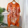 Primavera e Verão Novo Estilo Li Brocado Cetim Split Protetor Solar Cachecol Xale Vestido Feminino Elegante High-end para Desgaste Exterior Lenço