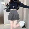 Shorts de pierna ancha de cintura alta con lentejuelas para mujer, nuevo estilo otoño e invierno 2026, versátiles de talla grande, lana, casual, ajustados a la cadera, holgados, tipo boot