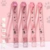Régua Reta Formato de Garra de Gato Fofa para Desenho e Medição de Alunos do Ensino Fundamental Material Escolar Régua de Gato Transparente com Desenho Animado 14cm