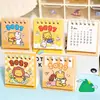 Novo Calendário de Mesa Amarelo de Ursinho Desenho Animado 2027, Mini Calendário de Check-in de Autodisciplina para Desktop, Presente de Volta às Aulas para Estudantes