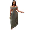 C7430 Moda Transfronteriza Aliexpress Amazon Europea y Americana para Mujer Sexy Top de Tubo Delgado Vestido de Malla Transparente