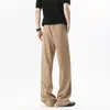Pantalones de Traje Negros Holgados Cleanfit para Hombre, Estilo de Alta Inteligencia Primavera 2026, Pierna Recta, Pantalones de Negocios que Alargan las Piernas