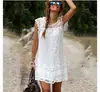 Vestido sin mangas blanco con ribete de encaje y pompones, estilo europeo y americano, con forro, a la moda y entallado a la cintura, de Aliexpress Ebay Amazon