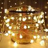 Luzes de Estrela LED Transfronteiriças, Luzes de Atmosfera, Cordões de Luz Estilo Camping, Bolinhas Redondas Pequenas, Cordões de Luz Solar, Luzes Decorativas, Exterior
