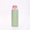 Nova Caneca Térmica Colorida Macaron Aço Inoxidável 304 Portátil com Tampa de Pressão Garrafa de Água para Esportes ao Ar Livre Grande Capacidade