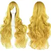 Peruca Cosplay Anime Peruca para Festa Fantasia de Halloween Cabelo Longo Cacheado 80cm Cabelo Cacheado Franja Lateral Peruca