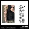 Pegatinas de Tatuaje Herbales de Brazo Completo Transfronterizas, Impermeables, de Larga Duración, No Reflectantes, Diseños de Tatuajes Realistas para Manos, Brazo de Flores, Brazo de Flor de Cerezo, Estilo Tradicional