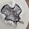 Lazo de Encaje a Cuadros para el Cabello Cuerda para el Cabello con Lazo Lazo para Cola de Caballo Baja Banda Elástica Accesorios para el Cabello para Mujeres