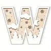 Enfeites Decorativos de Madeira de Natal Transfronteiriços com 26 Letras e Design de Padrão Floral para Artesanato e Decoração Caseira