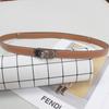 Cinturón fino de cuero genuino sin perforaciones con diseño de nicho para mujer, cinturón decorativo de alta gama, de moda, combinable con todo, de alta gama.