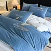 Conjunto de quatro peças de leite veludo espesso novo para o Inverno 2025, fleece de dupla face de veludo coral, capa de edredom e lençol de cama quentes de pelúcia