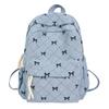 Mochila Escolar de Veludo Cotelê, Bolsa de Viagem para Meninas, Mochila Simples e Versátil, Bolsa com Laço, Mochila de Viagem Leve