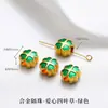 Tendência Nacional Método Antigo Pingente de Ouro de Areia Fogo Azul Gotejamento de Óleo Sorte Oco Esculpido Pérolas Incrustadas Acessórios para Pulseira Colar DIY Feito à Mão