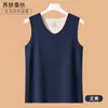 Chaleco térmico para hombre, forro polar, cachemira gruesa, terciopelo de seda, ropa interior térmica, chaleco calefactor sin mangas, camiseta interior, otoño e invierno
