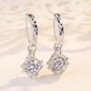 Nuevos pendientes de cubo de flor estilo coreano con incrustaciones de diamantes ventana de amor pendientes de cubo moda simple joyería de oído de cristal venta al por mayor