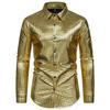 Amazon Novo Gig Vestido de Palco Bronzeado Moda Banquete Camisa Masculina Manga Longa A371