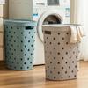 Cesta Grande de Plástico con Patrón de Diamante para Ropa Sucia Cubo de Lavandería para Baño Cesta para Ropa Sucia de Hogar Cesta para Almacenamiento de Ropa Sucia