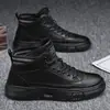 Zapatos de Hombre Estilo Británico Nuevos Resistentes al Desgaste Antideslizantes de Cuero Zapatos de Trabajo Antideslizantes de Suela Alta para Hombre Zapatos Casuales Negros de Suela Blanda