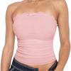 Camiseta de tubo con lazo de encaje con costuras roscadas estilo Y2K, estilo dulce y picante, estilo transfronterizo europeo y americano, Kaikuo 2025 para mujer