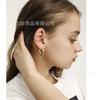 Aretes Versátiles con Forma de Gota de Agua Chapados en Oro Cobre Metal Vintage Lujo Ligero Estilo Ins Tendencia 2024 Nuevo Modelo
