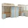 Litera con escritorio debajo, litera para dormitorio de estudiantes y personal, cama alta para dormitorio escolar, cama de acero para apartamentos para casas de huéspedes